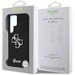 Guess PU Fixed Glitter 4G Metal Logo kryt pre Samsung Galaxy S25 Ultra, čierny