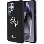 Guess PU Fixed Glitter 4G Metal Logo kryt pre Samsung Galaxy S25 Ultra, čierny