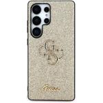 Guess PU Fixed Glitter 4G Metal Logo kryt pre Samsung Galaxy S25 Ultra, zlatý