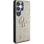 Guess PU Fixed Glitter 4G Metal Logo kryt pre Samsung Galaxy S25 Ultra, zlatý