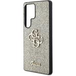 Guess PU Fixed Glitter 4G Metal Logo kryt pre Samsung Galaxy S25 Ultra, zlatý