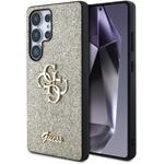 Guess PU Fixed Glitter 4G Metal Logo kryt pre Samsung Galaxy S25 Ultra, zlatý