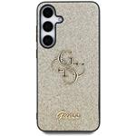 Guess PU Fixed Glitter 4G Metal Logo kryt pre Samsung Galaxy S25+, zlatý