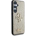 Guess PU Fixed Glitter 4G Metal Logo kryt pre Samsung Galaxy S25, zlatý