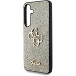 Guess PU Fixed Glitter 4G Metal Logo kryt pre Samsung Galaxy S25, zlatý