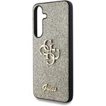 Guess PU Fixed Glitter 4G Metal Logo kryt pre Samsung Galaxy S25+, zlatý