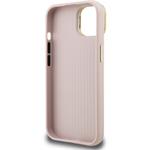 Guess PU Grained 4G Logo Stand Camera Frame kryt pre iPhone 13, ružový
