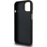 Guess PU Grained 4G Logo Stand Camera Frame kryt pre iPhone 15, čierny