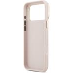 Guess PU Grained 4G Logo Stand Camera Frame kryt pre iPhone 17 Pro Max, ružový