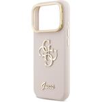 Guess PU Grained 4G Logo Stand Camera Frame kryt pre iPhone 17 Pro, ružový