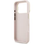Guess PU Grained 4G Logo Stand Camera Frame kryt pre iPhone 17 Pro, ružový