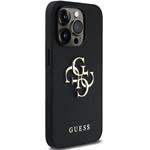 Guess PU Grained 4G Metal Logo kryt pre iPhone 13 Pro, čierny