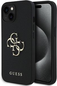Guess PU Grained 4G Metal Logo kryt pre iPhone 14, čierny