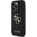 Guess PU Grained 4G Metal Logo kryt pre iPhone 14 Pro, čierny