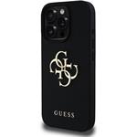 Guess PU Grained 4G Metal Logo kryt pre iPhone 15 Pro, čierny
