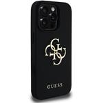 Guess PU Grained 4G Metal Logo kryt pre iPhone 15 Pro, čierny