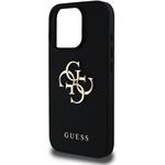 Guess PU Grained 4G Metal Logo kryt pre iPhone 15 Pro, čierny
