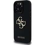Guess PU Grained 4G Metal Logo kryt pre iPhone 15 Pro Max, čierny