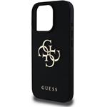Guess PU Grained 4G Metal Logo kryt pre iPhone 15 Pro Max, čierny