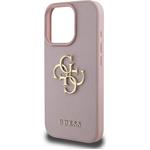 Guess PU Grained 4G Metal Logo kryt pre iPhone 15 Pro Max, ružový