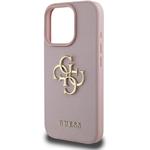 Guess PU Grained 4G Metal Logo kryt pre iPhone 15 Pro, ružový