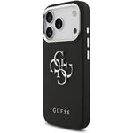 Guess PU Grained 4G Metal Logo kryt pre iPhone 17 Pro, čierny