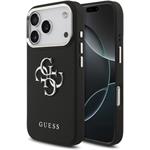 Guess PU Grained 4G Metal Logo kryt pre iPhone 17 Pro, čierny
