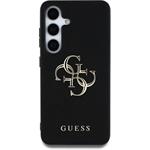 Guess PU Grained 4G Metal Logo kryt pre Samsung Galaxy S25+, čierny
