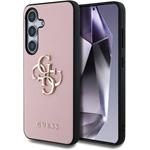 Guess PU Grained 4G Metal Logo kryt pre Samsung Galaxy S25+, ružový