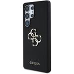 Guess PU Grained 4G Metal Logo kryt pre Samsung Galaxy S25 Ultra, čierny
