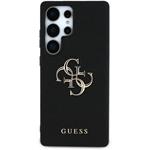 Guess PU Grained 4G Metal Logo kryt pre Samsung Galaxy S25 Ultra, čierny