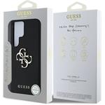Guess PU Grained 4G Metal Logo kryt pre Samsung Galaxy S25 Ultra, čierny