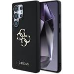 Guess PU Grained 4G Metal Logo kryt pre Samsung Galaxy S25 Ultra, čierny