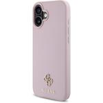 Guess PU Grained 4G Small Metal Logo MagSafe kryt pre iPhone 16 Plus, ružový