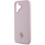 Guess PU Grained 4G Small Metal Logo MagSafe kryt pre iPhone 16 Plus, ružový