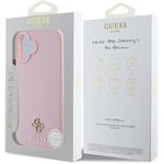 Guess PU Grained 4G Small Metal Logo MagSafe kryt pre iPhone 16 Plus, ružový