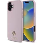 Guess PU Grained 4G Small Metal Logo MagSafe kryt pre iPhone 16 Plus, ružový