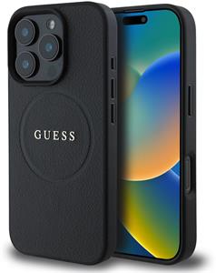 Guess PU Grained Classic Logo MagSafe kryt pre iPhone 16 Pro, čierny