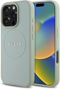 Guess PU Grained Classic Logo MagSafe kryt pre iPhone 16 Pro Max, zelený