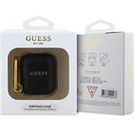 Guess PU Grained Classic Logo puzdro pre AirPods 1/2, čierne