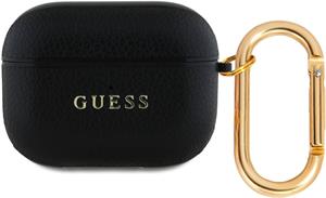 Guess PU Grained Classic Logo puzdro pre AirPods 3, čierne