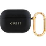 Guess PU Grained Classic Logo puzdro pre AirPods Pro, čierne