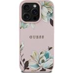 Guess PU Grained Magnolia MagSafe kryt pre iPhone 16 Pro, ružový