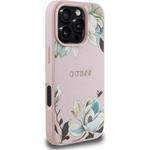 Guess PU Grained Magnolia MagSafe kryt pre iPhone 16 Pro, ružový
