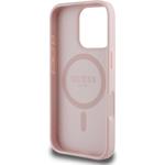 Guess PU Grained Magnolia MagSafe kryt pre iPhone 16 Pro, ružový