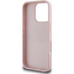 Guess PU Grained Roses 4G Metal Logo kryt pre iPhone 16 Pro, ružový