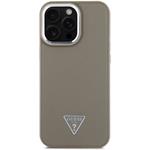 Guess PU Grained Triangle Logo kryt pre iPhone 16 Pro Max, hnedý