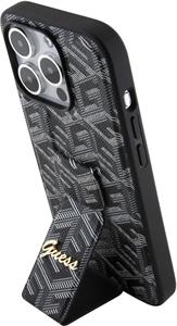 Guess PU Grip Stand G Cube kryt pre iPhone 15 Pro, čierny