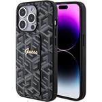 Guess PU Grip Stand G Cube kryt pre iPhone 15 Pro Max, čierny