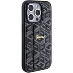 Guess PU Grip Stand G Cube kryt pre iPhone 15 Pro Max, čierny